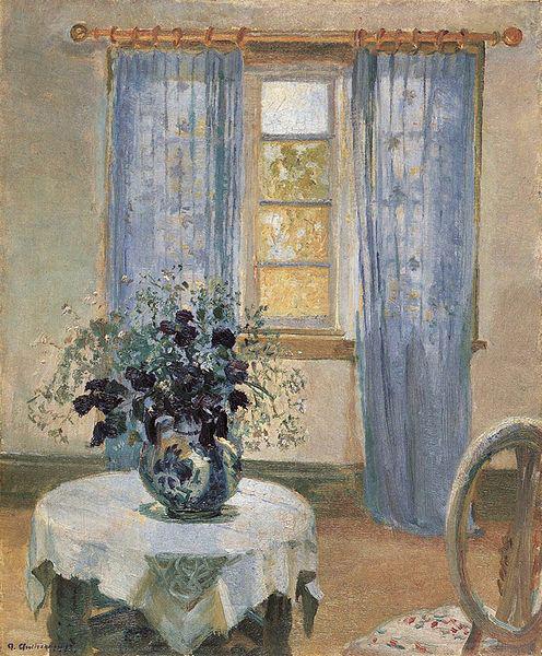 Anna Ancher Blue Clematis in the Artist's Studio oil painting picture